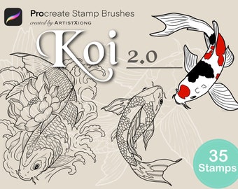 Koi Fish Stamp Brushes for Procreate