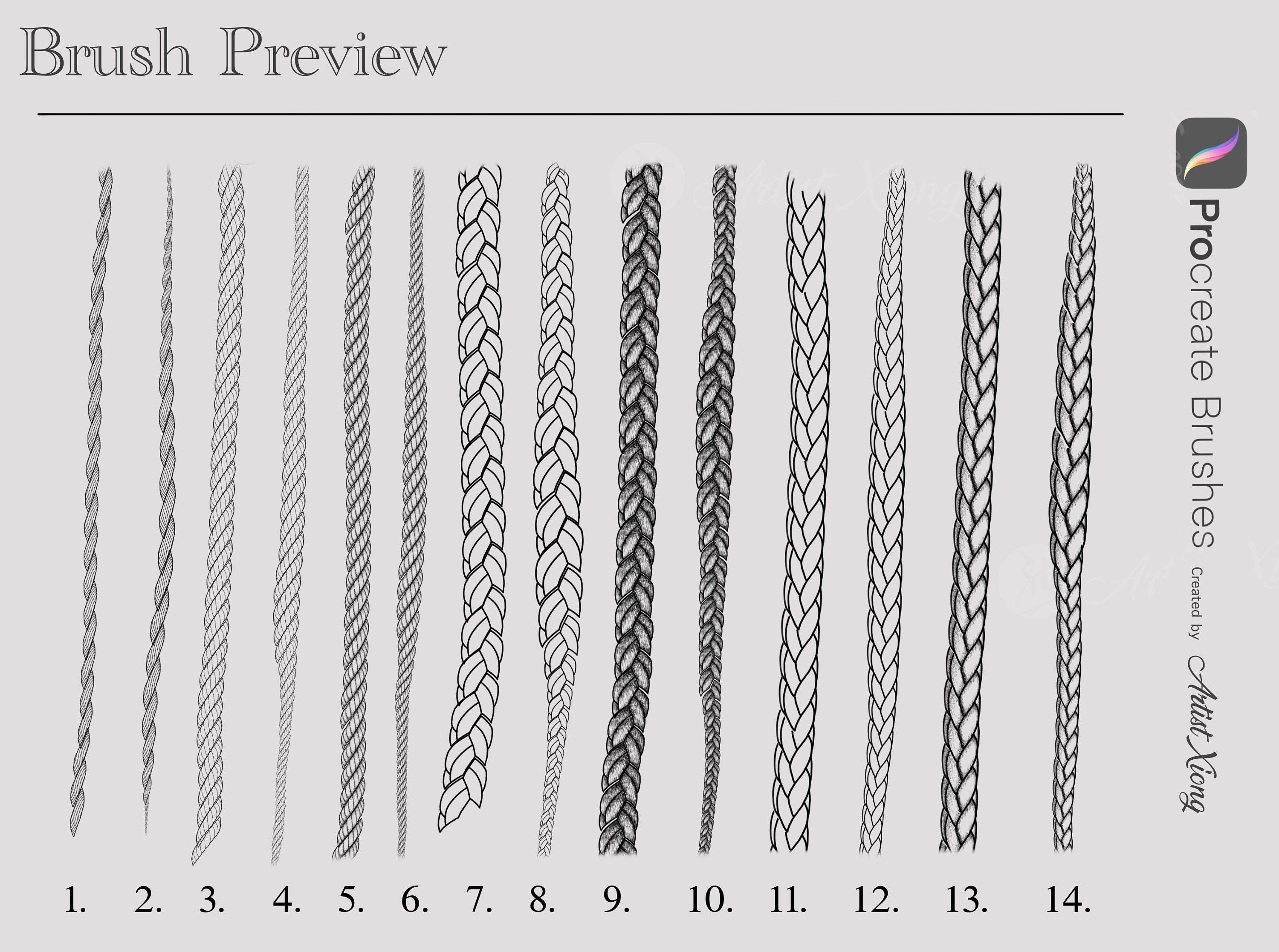 Rope Brush Set for Procreate Etsy