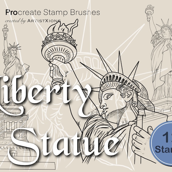 Liberty Statue Stamp Brushes for Procreate