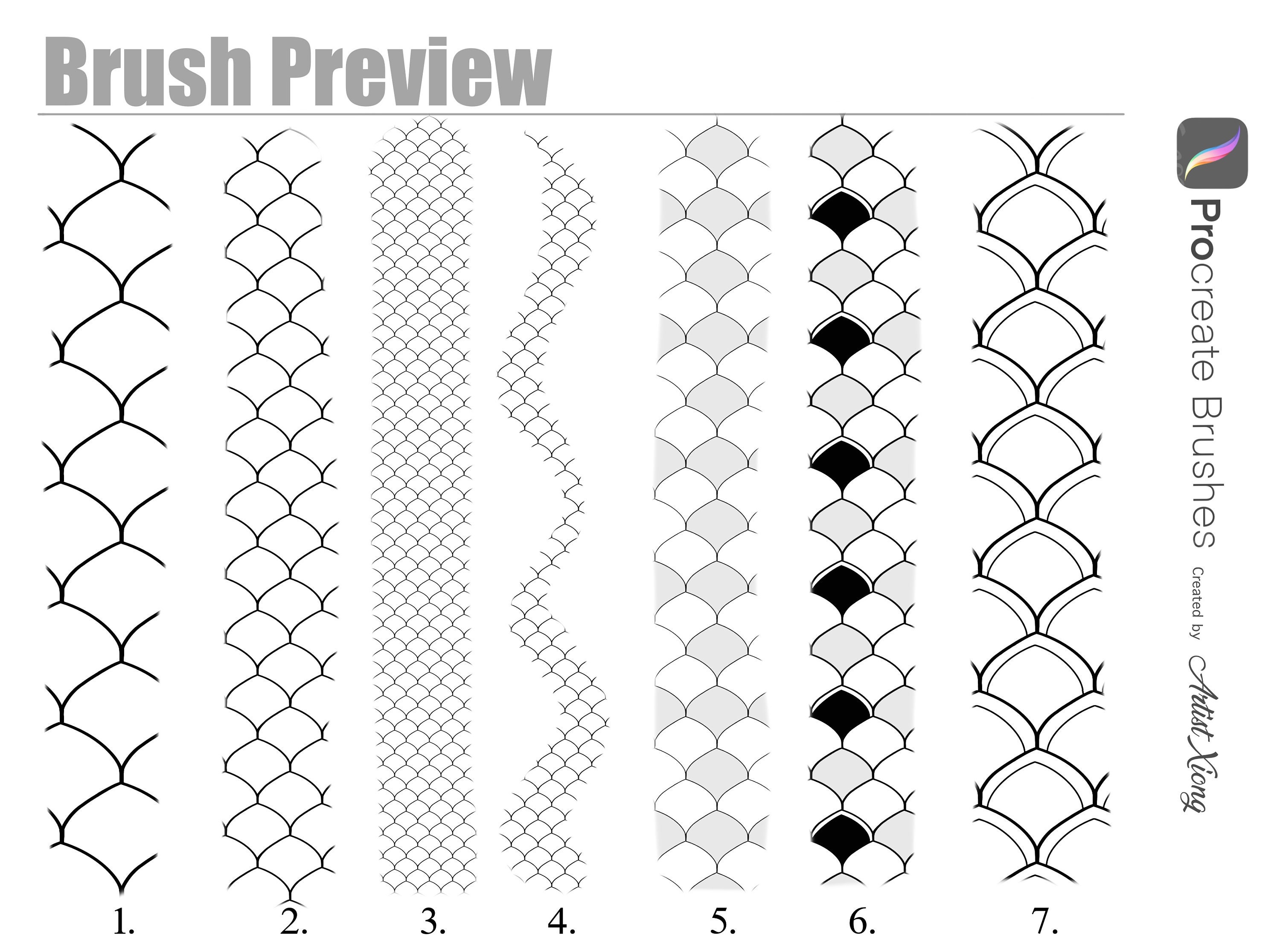 Fish Scale Pattern Brushes for Procreate - Etsy