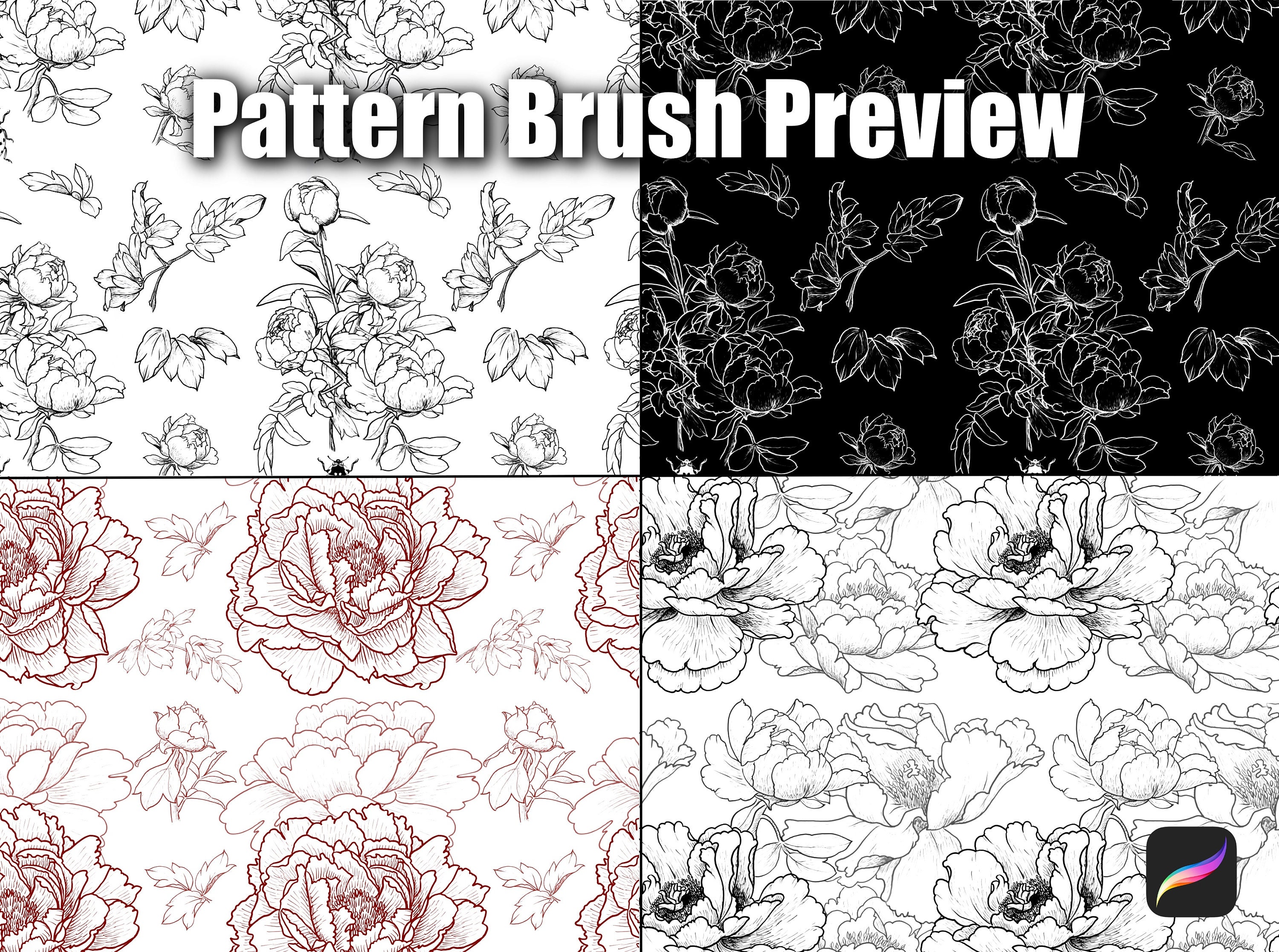 Seamless Flower Pattern/texture Brushes for Procreate - Etsy