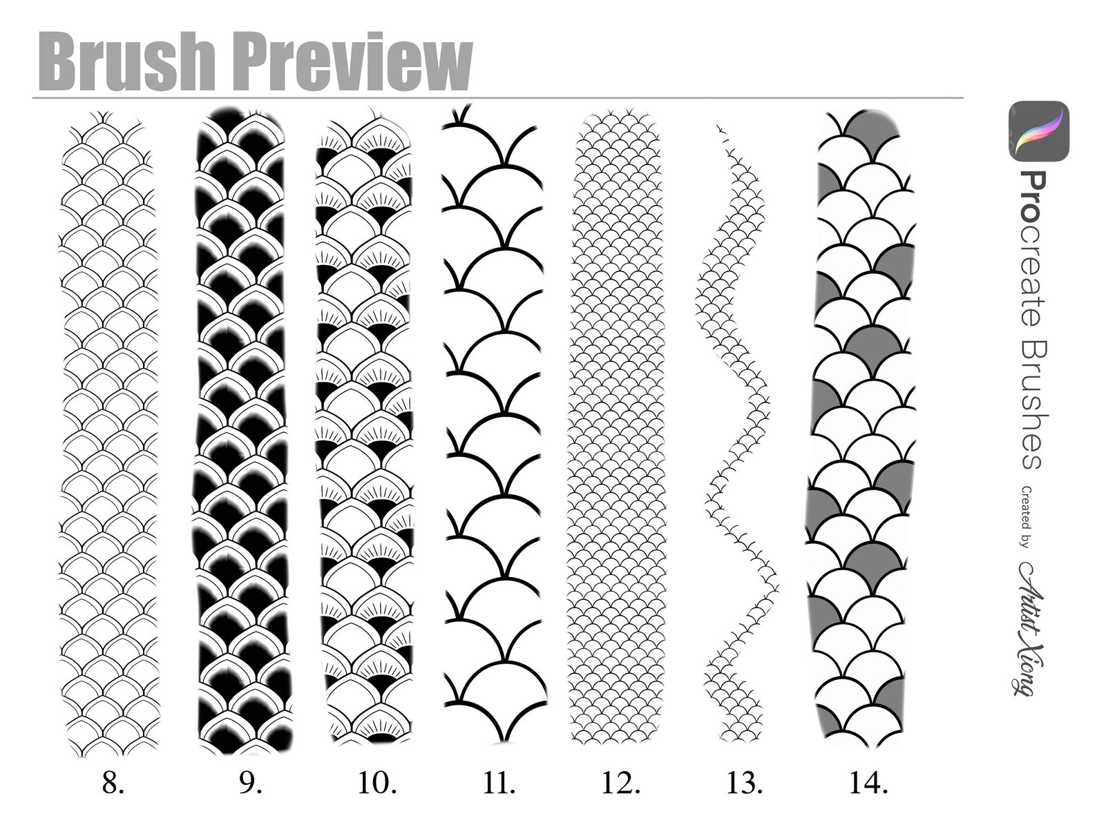 Fish Scale Pattern Brushes for Procreate - Etsy