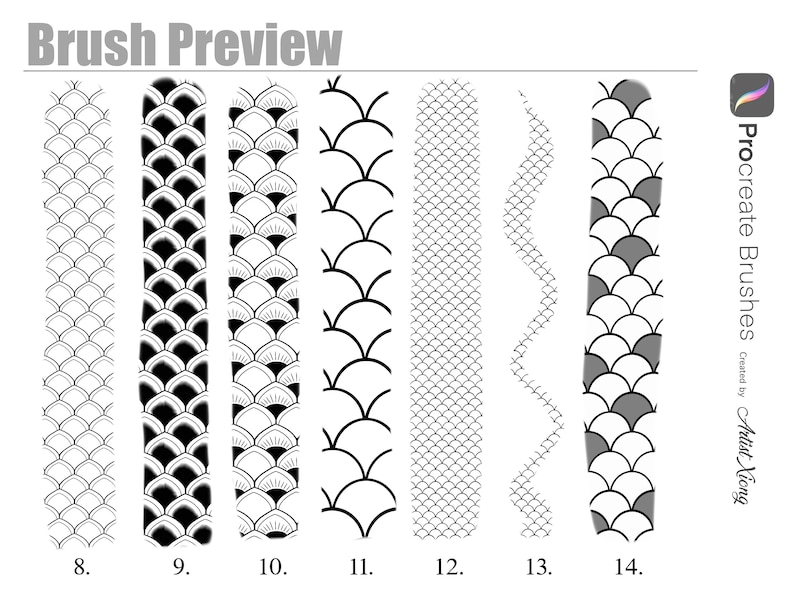 Fish Scale Pattern Brushes for Procreate Etsy