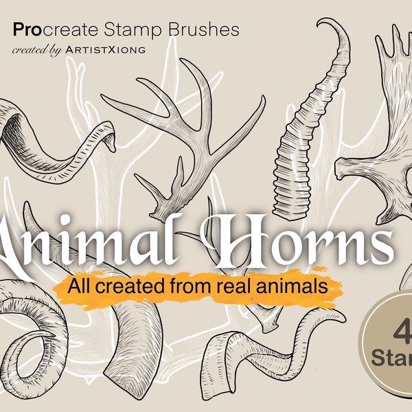 Animal Horn Stamp Brushes for Procreate
