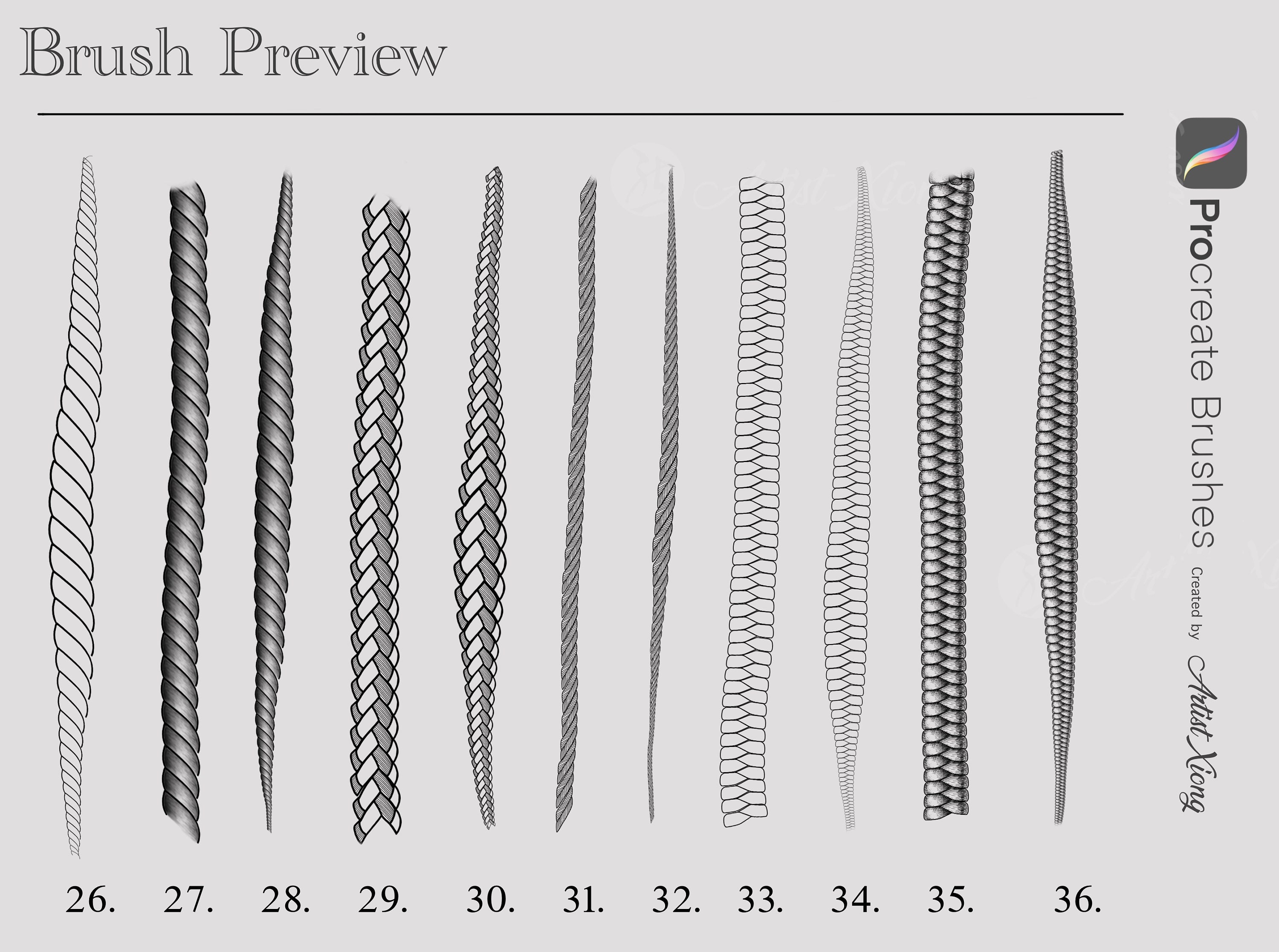 Rope Brush Set for Procreate Etsy