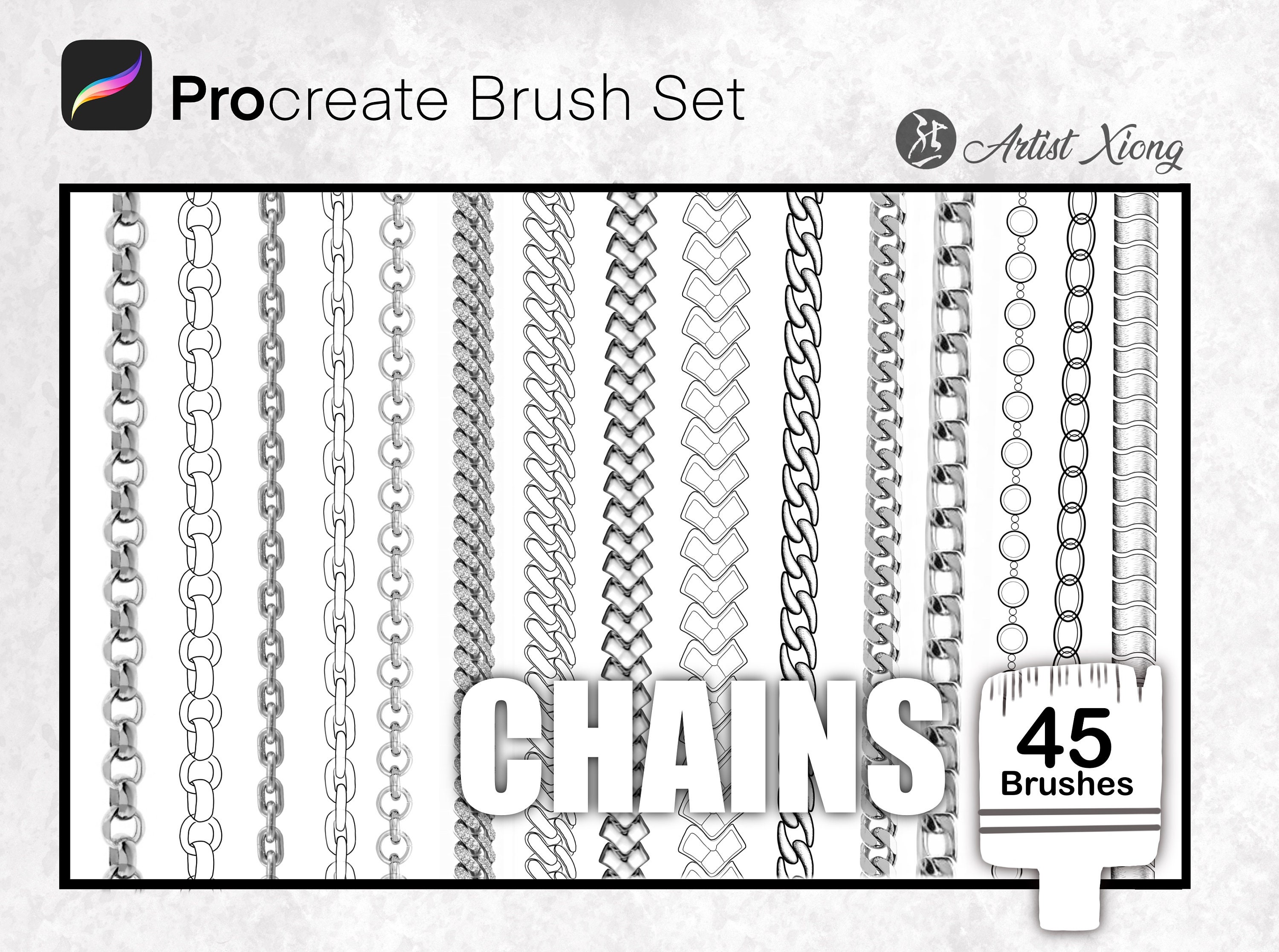 Chain Brush Set for Procreate Etsy