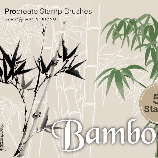 Assorted Bamboo Stamp Brushes for Procreate