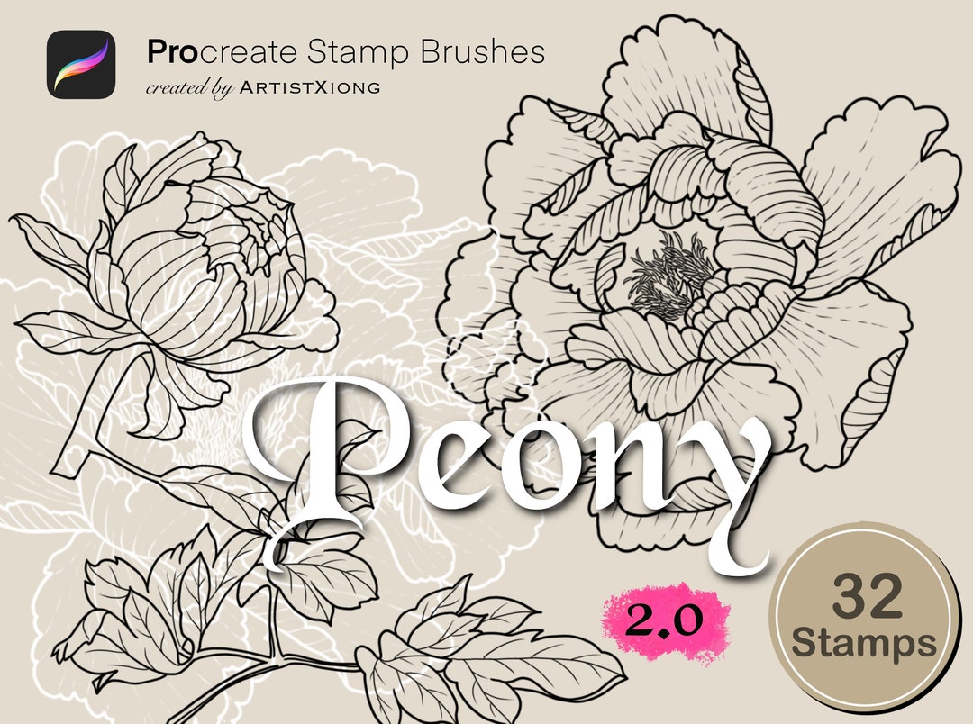 Realistic Peony Stamp Brushes for Procreate - Etsy