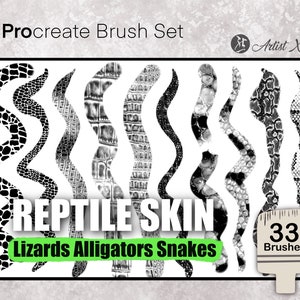 Pinceaux en peau de reptile pour procréer. Pinceaux en peau de lézard, pinceaux en peau d'alligator, pinceaux en peau de serpent