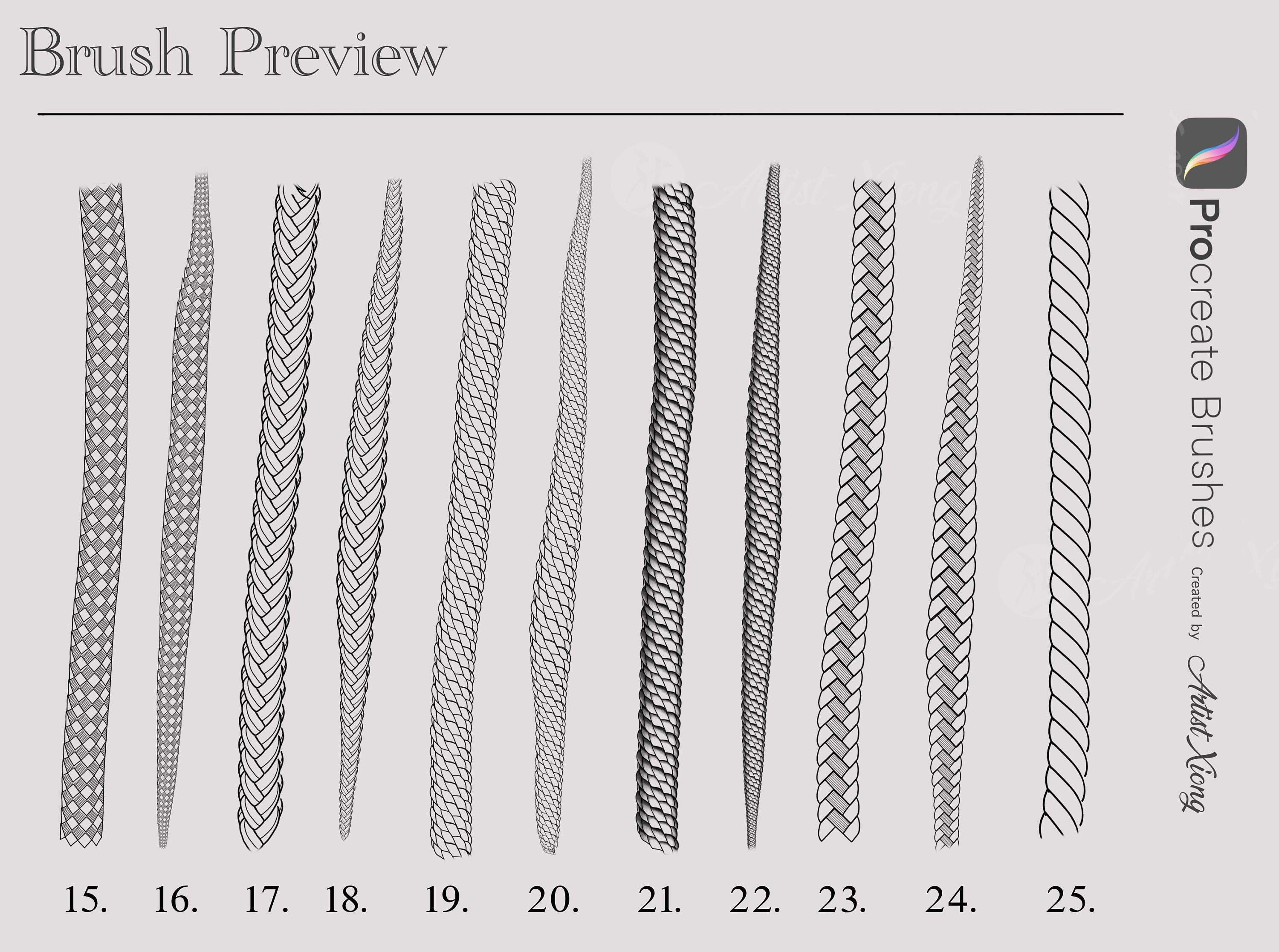 Rope Brush Set for Procreate Etsy