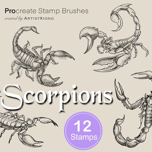 Realistic Scorpion Stamp Brushes for Procreate