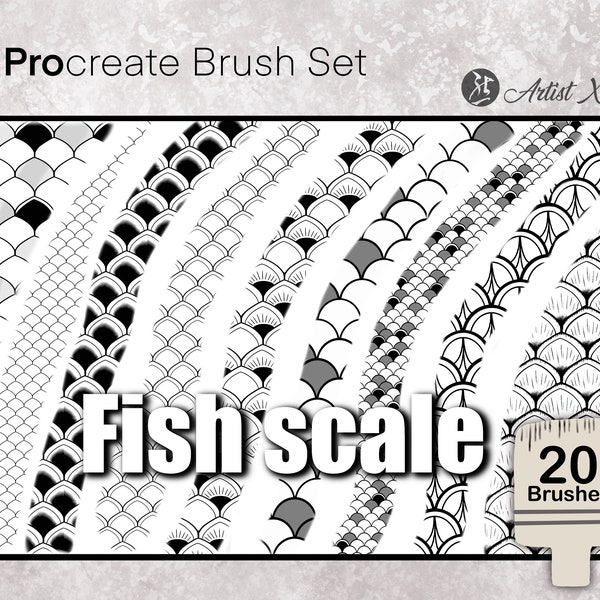 Fish Scale Pattern Brushes for Procreate