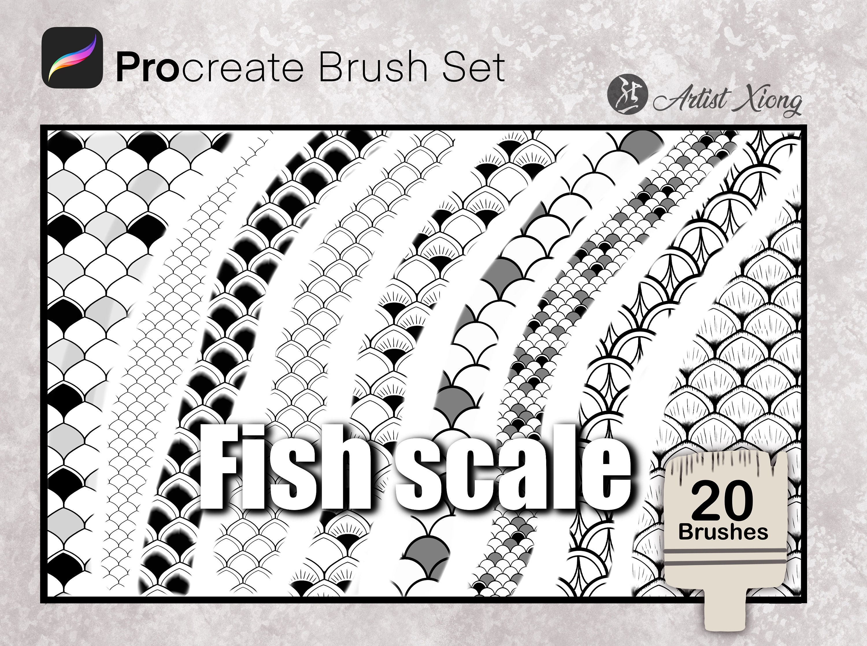Fish Scale Pattern Brushes for Procreate Etsy