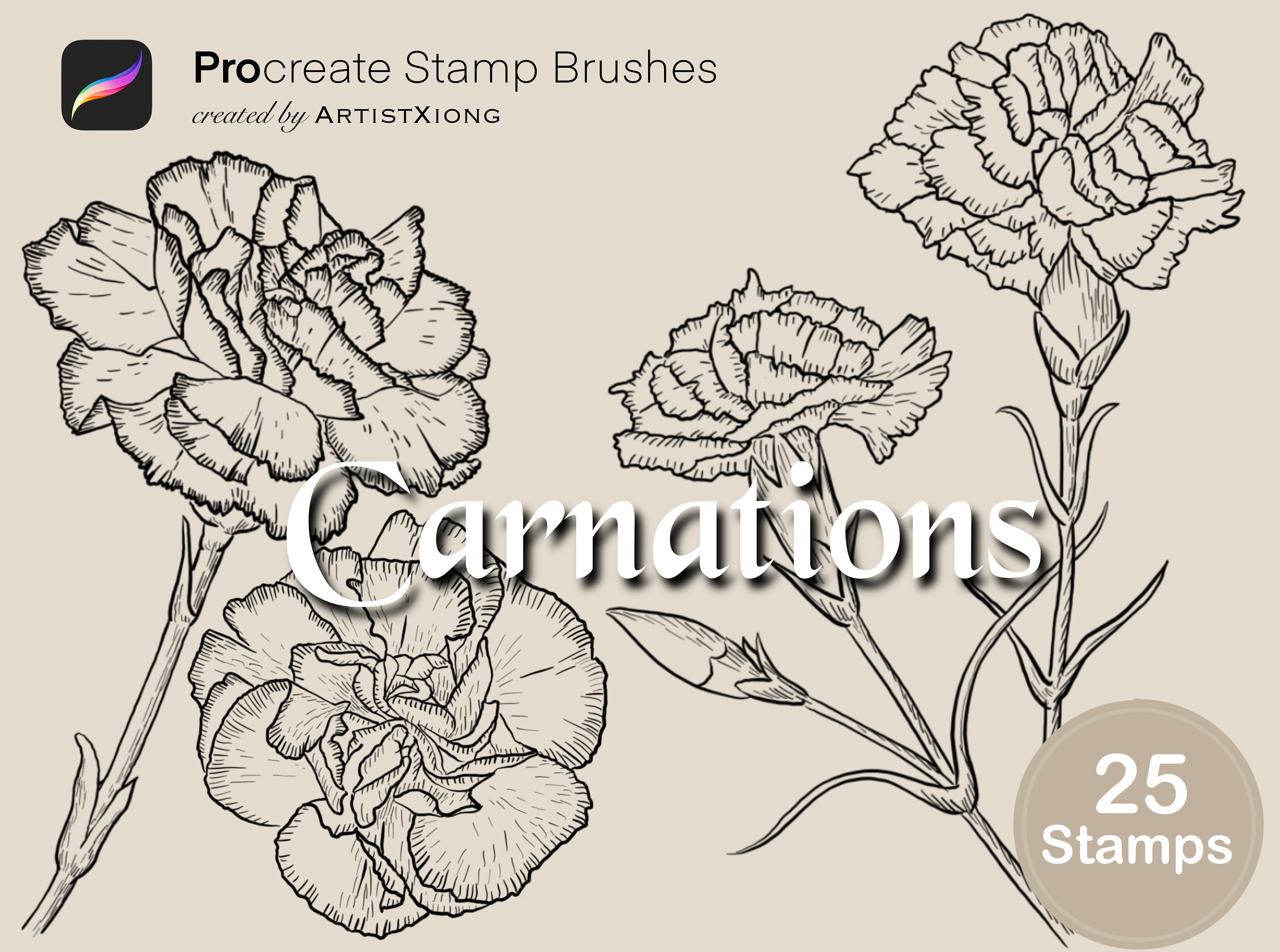 Buy Realistic Carnation Stamp Brushes for Procreate Online in India - Etsy Buy Realistic Carnation Stamp Brushes for Procreate Online in India - Etsy