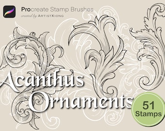 Acanthus Ornament Stamps for Procreate