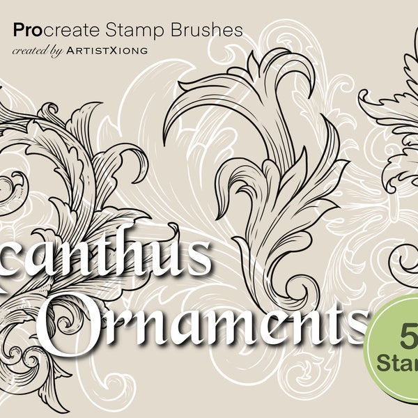 Acanthus Ornament Stamps for Procreate