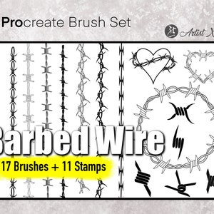 Barbed Wire Brushes and Stamps for Procreate