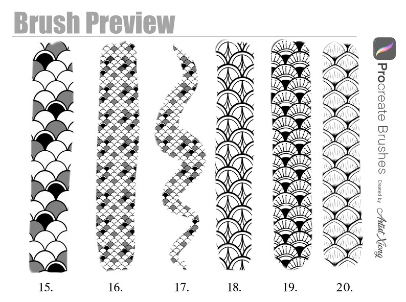 Fish Scale Pattern Brushes for Procreate Etsy