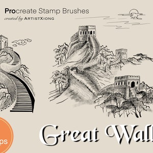 Chinese Great Wall Stamp Brushes for Procreate - Etsy