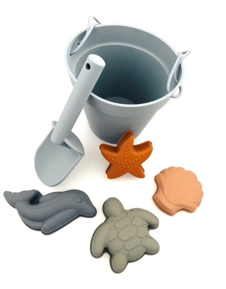Silicon Bucket and Spade Set Blue Multimix Baby Etsy
