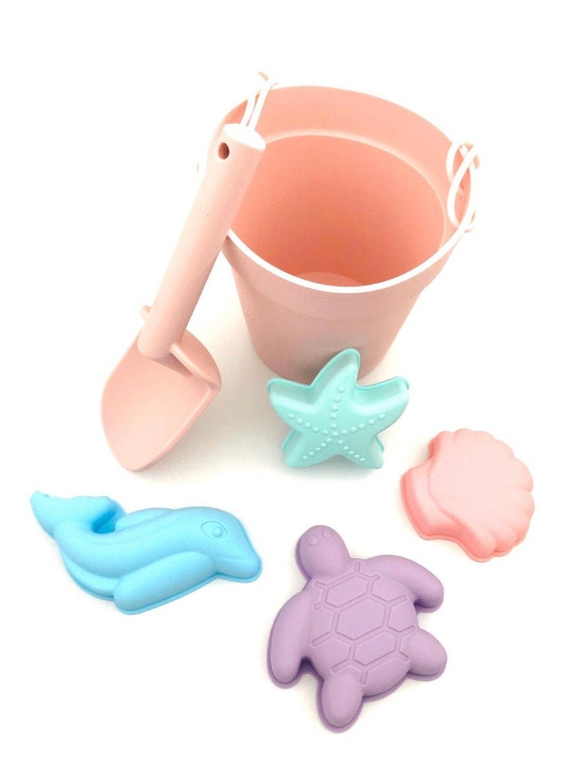 Silicon Bucket & Spade Set Pink Multimix Etsy