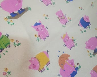 Snuggle Flannel - Silly Pigs.  Sold by the yard.