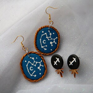 Sagittarius Dangles & Studs||Polymer Clay Earrings