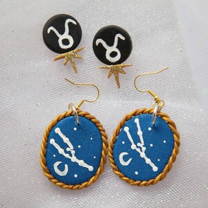 Taurus Dangles & Studs||Polymer Clay Earrings