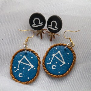 Libra Dangles & Studs||Polymer Clay Earrings