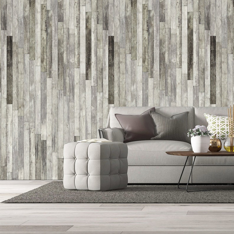 Gray Wood Grain Peel And Stick Wallpaper Temporary Wallpaper | Etsy