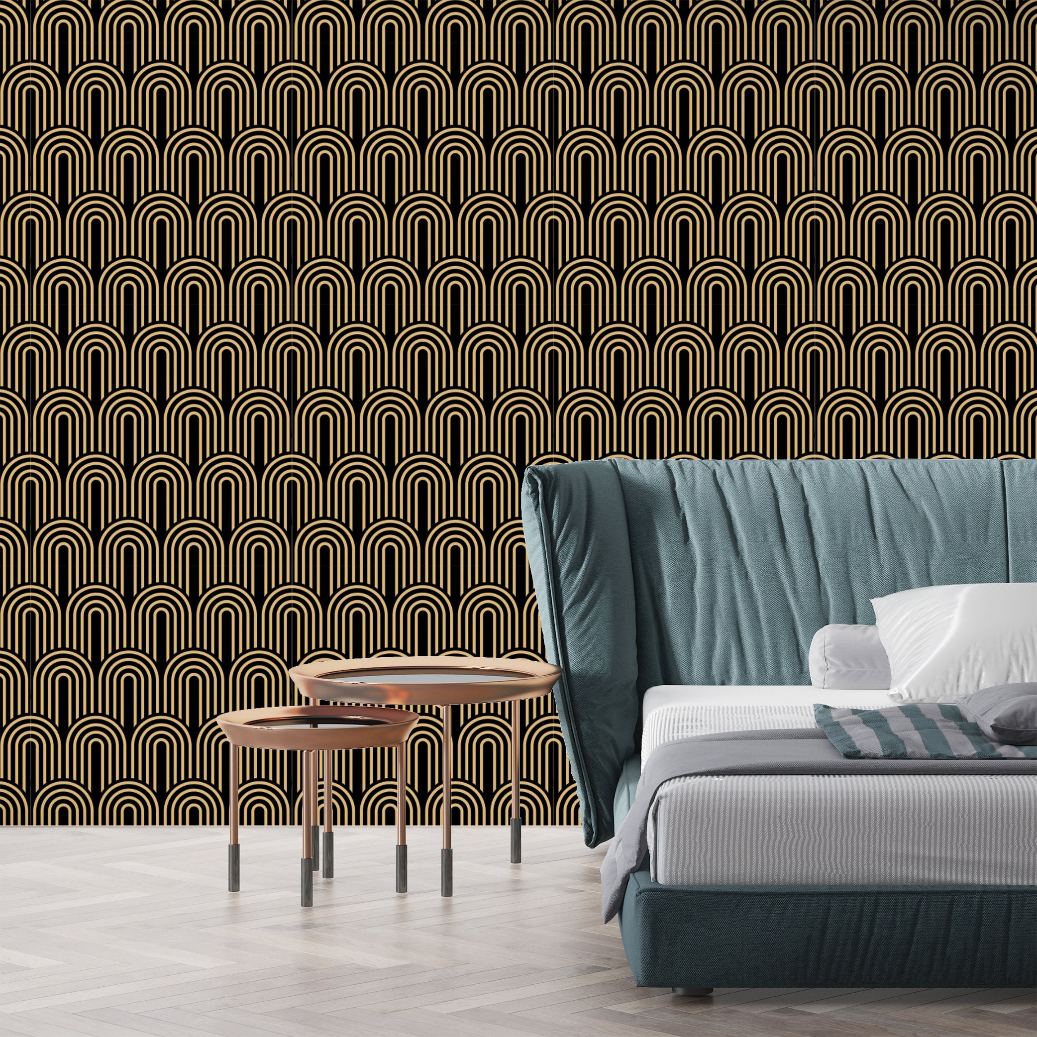 Abstract Geometric Golden arch Peel And Stick Wallpaper | Etsy