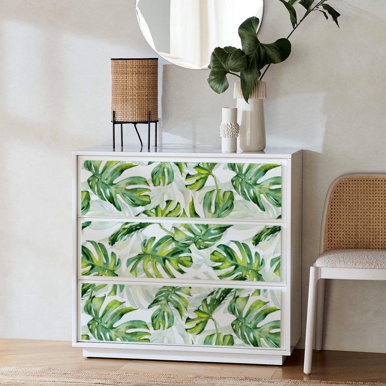 Green Leaf Palm Leaf Peel and Stick Wallpaper Removable Etsy