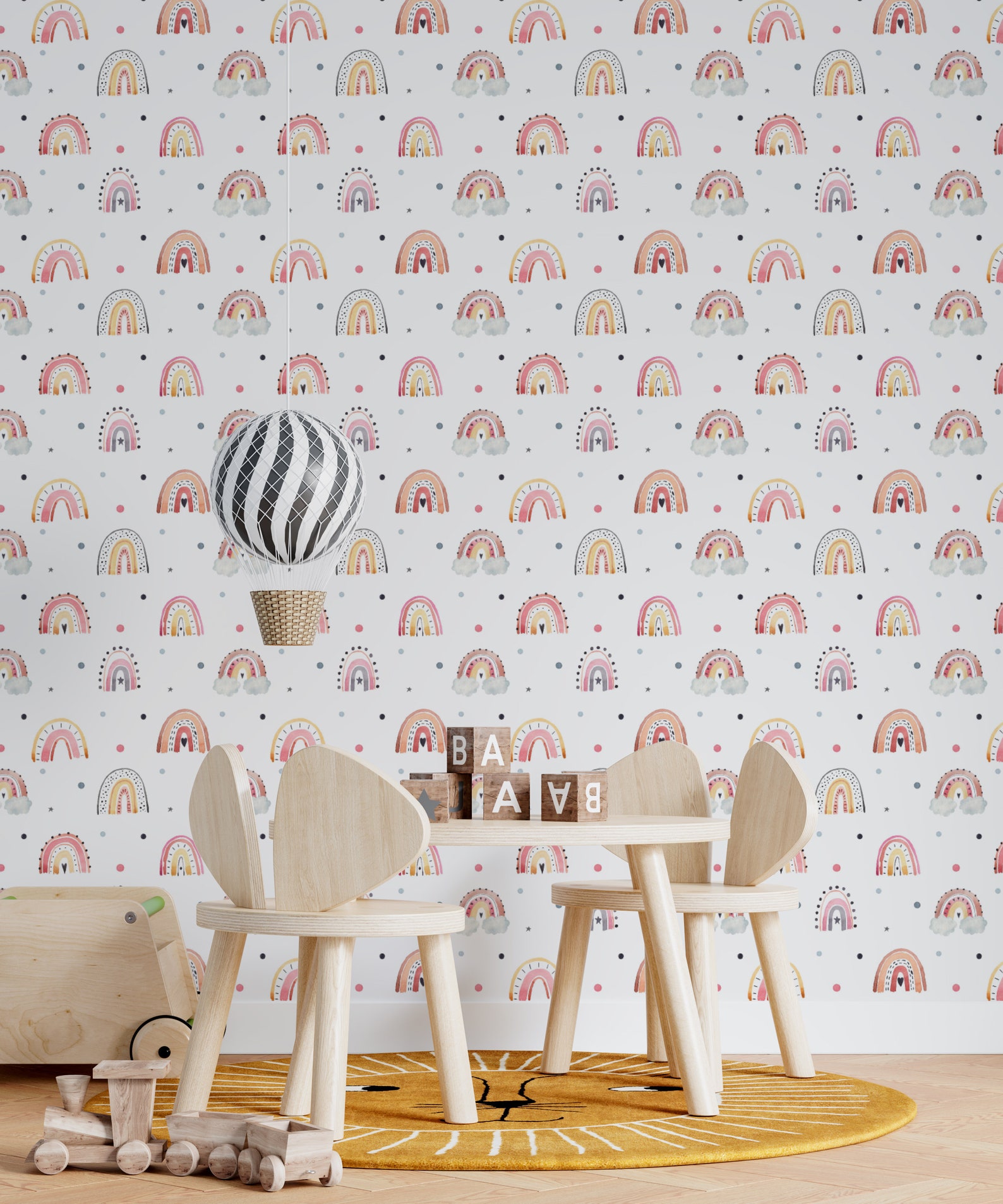 Cute Colorful Watercolor Rainbow Peel and Stick Wallpaper - Etsy