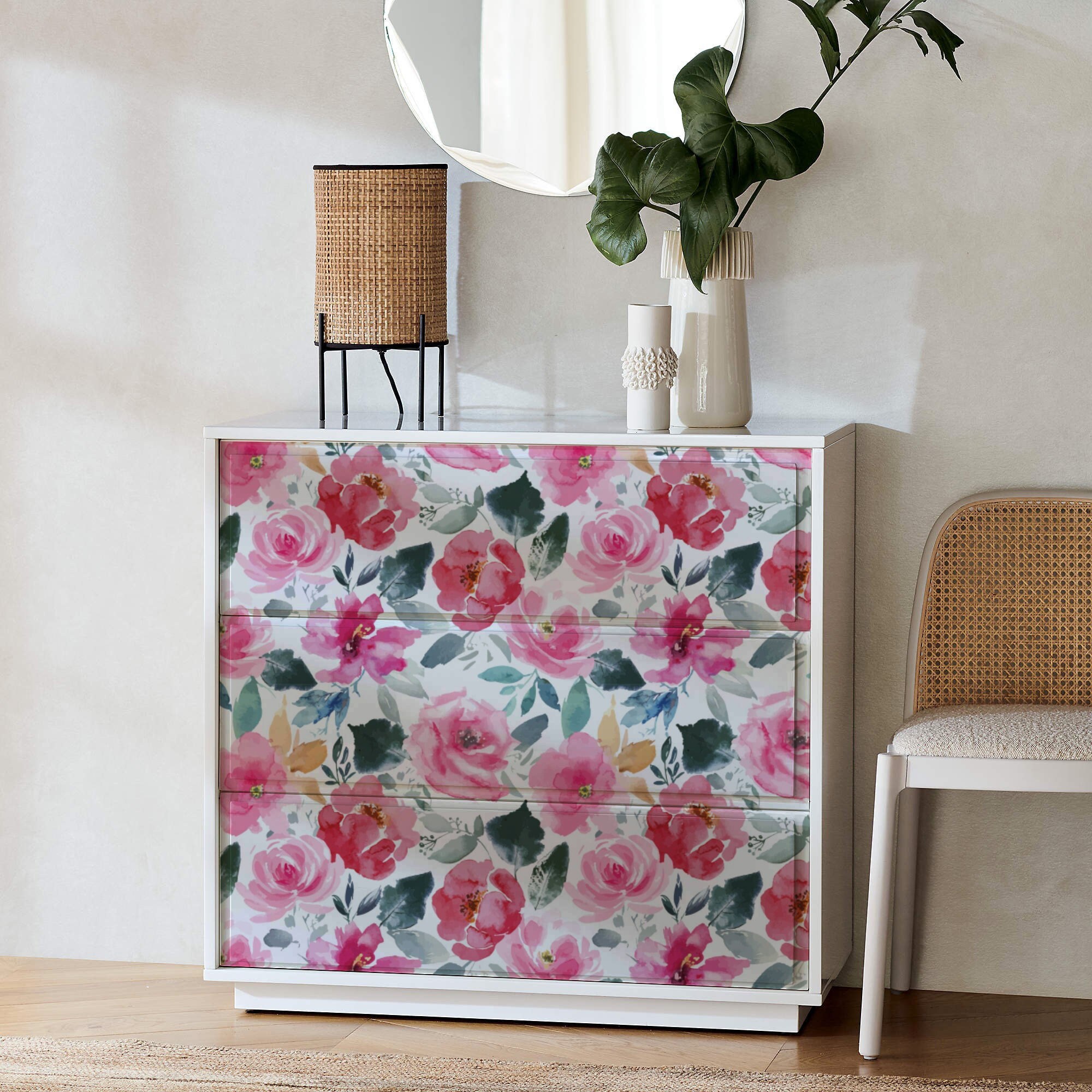 Wall Décor Watercolor Peonies Peel And Stick Wallpaper Floral Temporary