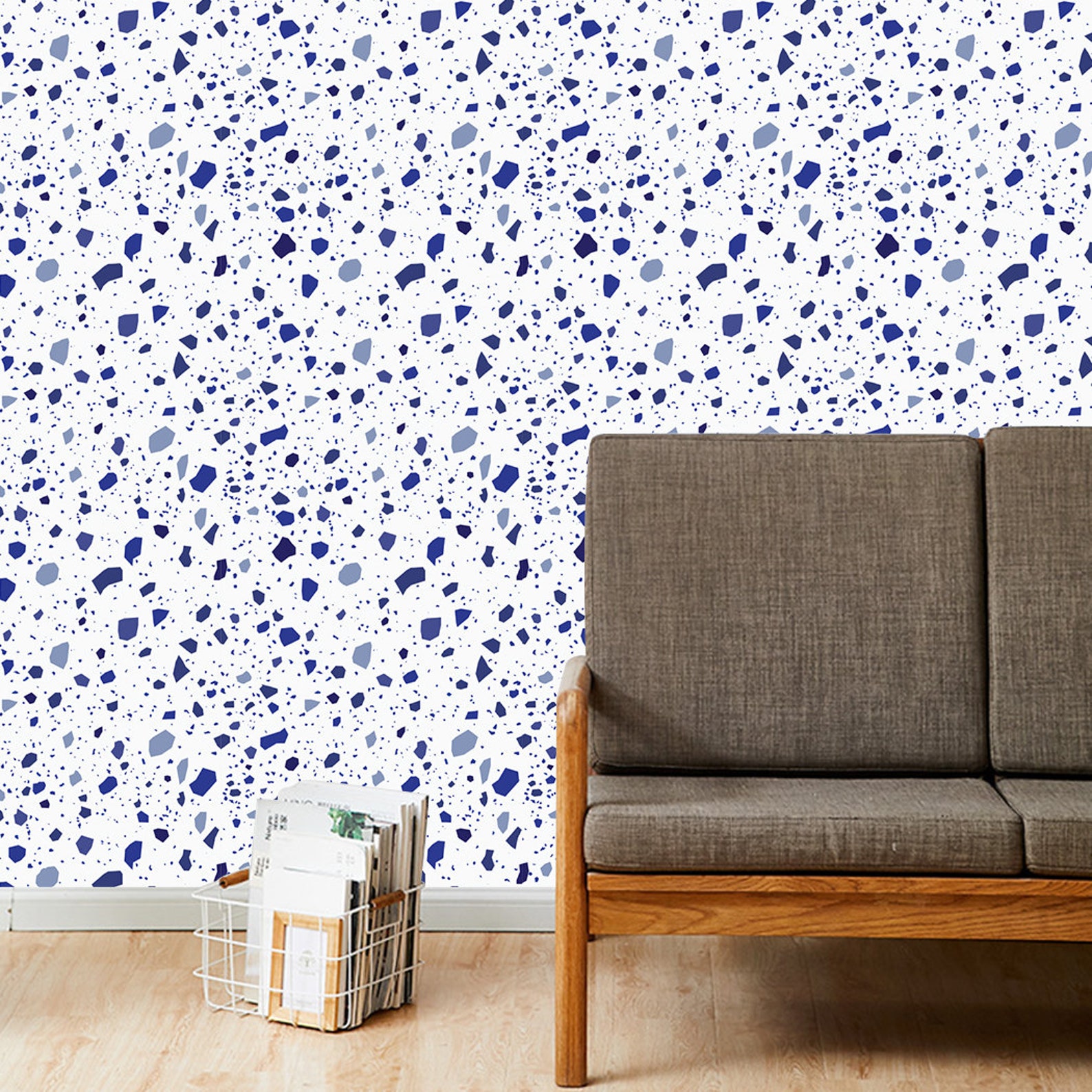 Dark Blue Dots Kids Room Decor Peel And Stick Wallpaper | Etsy