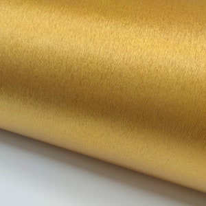 Brushed Gold Metal Look Interior film Self Adhesive Peel and Stick Metallic Gloss films for Kitchen Cabinet