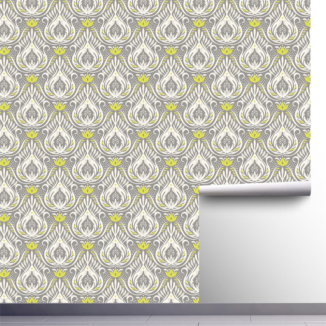 Traditional Lotus Pattern Peel and Stick Wallpaper Removeable - Etsy