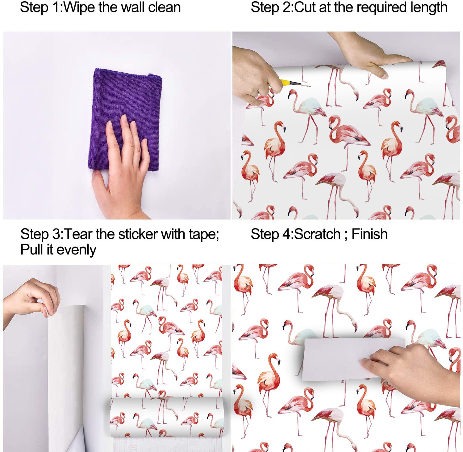 Watercolor Flamingos Peel And Stick Wallpaper Ins Style Self Etsy