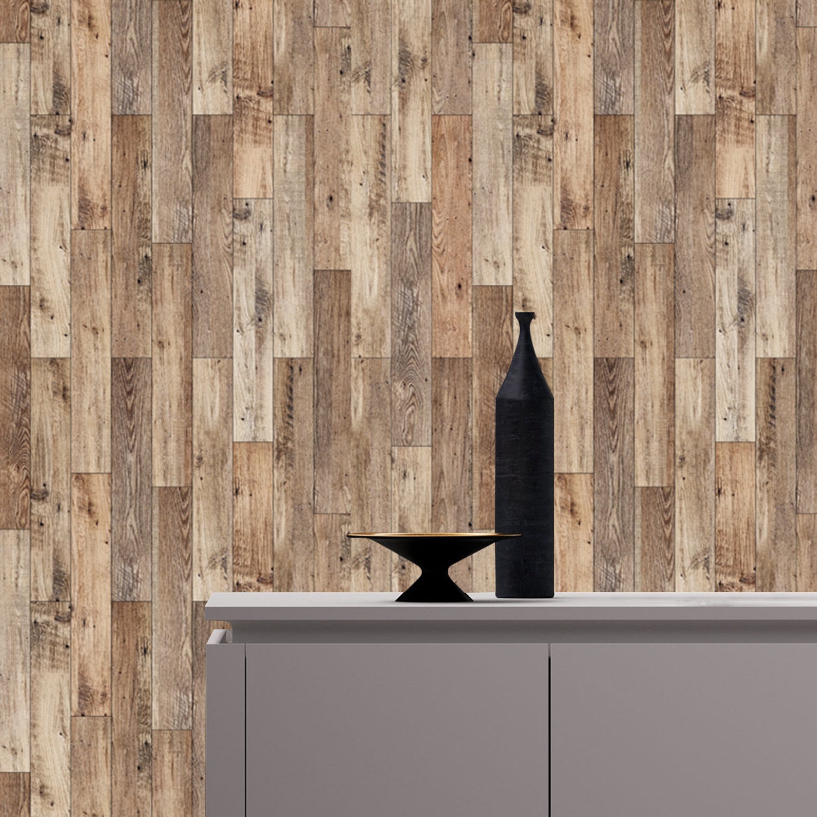 Brown Wood Peel and Stick Wallpaper Vinyl Self-Adhesive Faux | Etsy