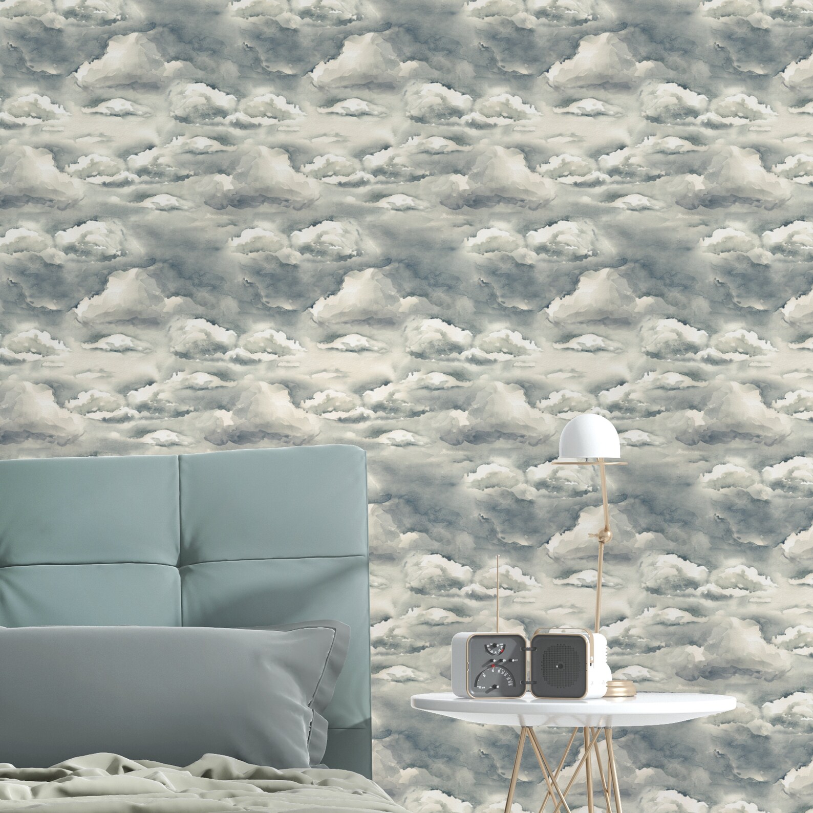 Vintage Watercolor Sky Cloud Peel and Stick Wallpaper - Etsy