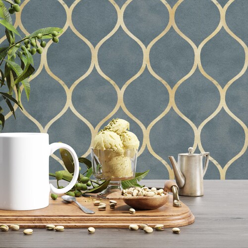 Peel and Stick Wallpaper Gold Stripes Wallpaper Luxury Paper Etsy