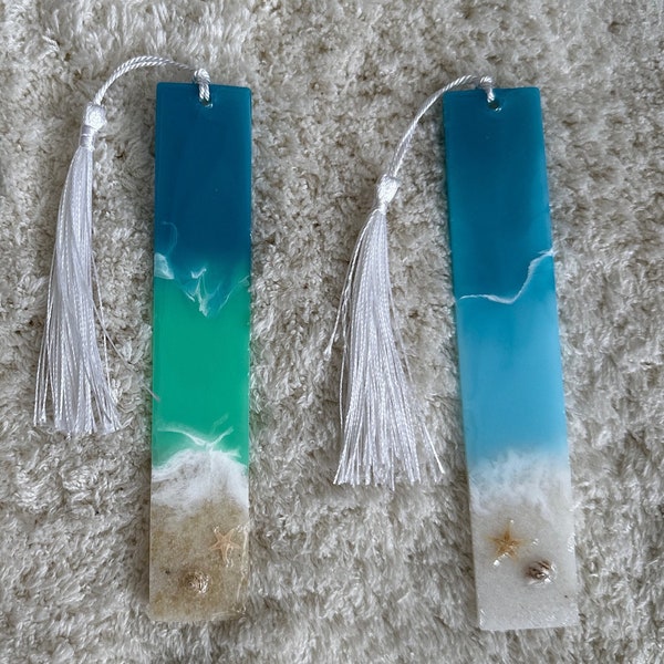 Resin Beach bookmark - Resin Ocean Bookmarks- Ocean Waves Resin Art- Teachers Gifts- Epoxy Waves Bookmark- Ocean Resin Art-Beach Lover-Gifts