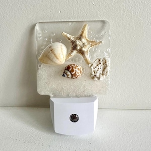 Beach Night Light - Starfish Night Light- Resin Ocean Night Light- Tropical Night Light- Beach Lovers- Beach Ocean Decor-Resin Artwork-Gifts