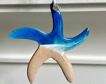 Christmas Beach Starfish Ornaments- Resin Sea Animal Ornaments- Beach Ornaments- Ocean Ornaments- Epoxy Ocean Ornaments- Gifts