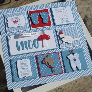 Personalisiertes Geschenk zur Geburt im Rahmen, Babyrahmen, Taufgeschenk, Babyparty, Geschenk zur Geburt personalisiert