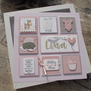 Personalisiertes Geschenk zur Geburt im Rahmen, Babyrahmen, Taufgeschenk, Babyparty, Geschenk zur Geburt personalisiert