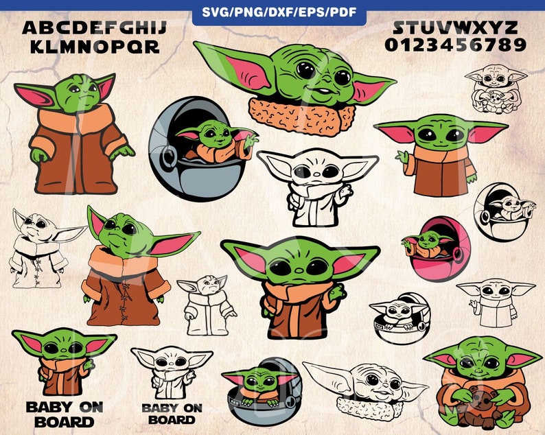 Download Baby Yoda Svg Mandalorian Clipart Png Baby Board ...