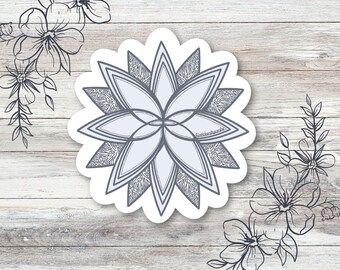 Blue abstract mandala waterproof vinyl sticker for laptop | water bottle sticker | hydroflask sticker | tablet sticker |