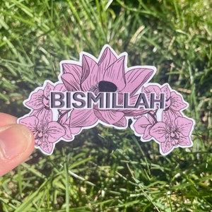 Bismillah sticker, muslim sticker, islam sticker, Islamic reminder, hijabi sticker, muslimah gift, islam gift, bismillah, hijab gift,ramadan