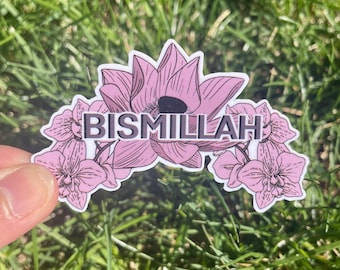 Bismillah sticker, muslim sticker, islam sticker, Islamic reminder, hijabi sticker, muslimah gift, islam gift, bismillah, hijab gift,ramadan